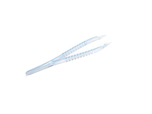 Disposable Sterile Forceps Tweezers 5inch 125mm Length Individually Wrapped Transparent White Pack of 100 - style: Transparent White (Pack of 100)