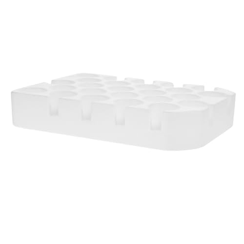 Cabilock 25holes Test Tube Holder Rack for Tubes Base Organizer for Laboratory Multipurpose Stand for Sampling and Storage for Research and Clinical Use - color: White