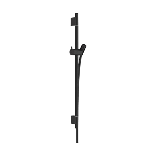 hansgrohe Unica Wallbar S, 24" Shower Slide Bar with Adjustable Handheld Shower Holder in Matte Black, 28632670 - color: Matte Black