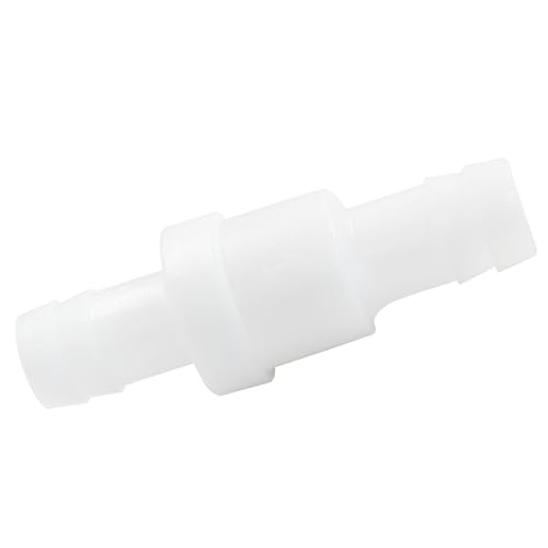 1/2" One Way Inline Check Valve 2 Pcs, Non Return Ozone Resistance PVDF Plastic One-Way Fuel Oil Water Gas Pump Air Check Valve - size: 1/2 Inch-6Pcs