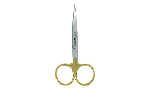 Kingfisher Fly Tying Hair Scissors, 4.5 Inch, Straight - color: Gold