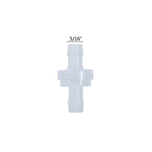 10 Pack 5/16 inch Plastic Check Valve, One Way Barb Hose Inline Non Return For Fuel, Oil, Water, Air - size: 5/16 Inch