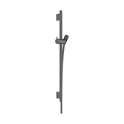 hansgrohe Unica Wallbar S, 24" Shower Slide Bar with Adjustable Handheld Shower Holder in Brushed Black Chrome, 28632340 - color: Brushed Black Chrome