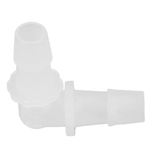 12Pcs Premium Plastic Hose Barb Fittings Elbow Connector Right Angle Barbed Splicer Adapter for Aquarium Lab Tubing Durable PP Material (11.1mm) - size: 11.1mm