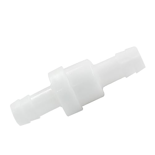 3/8" One Way Inline Check Valve 2 Pcs, Non Return Ozone Resistance PVDF Plastic One-Way Fuel Oil Water Gas Pump Air Check Valve - size: 3/8 Inch-6Pcs