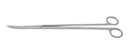 Long Stainless Steel 12" Aquarium Fish Tank Aquatic Plant Trimming Aquascaping Kelly Scissors Curved Round Pattern