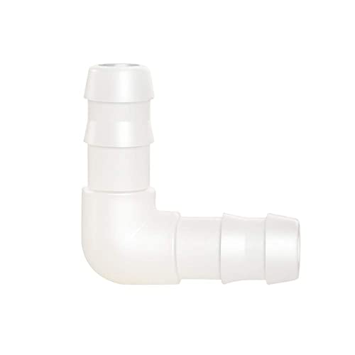 Quickun 3/16" Hose Barb 90 Degree Elbow L Fitting, Plastic 2 Way Equal Barbed Joint Splicer Mender Union Adapter Hose Fitting (Pack of 7) - size: 3/16" (7Pcs)