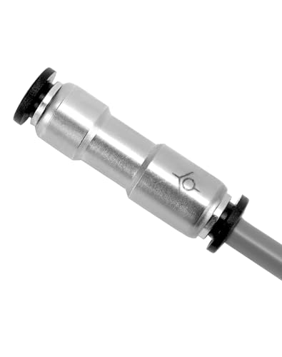QWORK Push to Connect Air Fitting Valve - 1/4" OD, Nickel Plated Brass Check Valve for Air, Vacuum, Pack of 4 Connect One Way Inline Air Pneumatic Valves