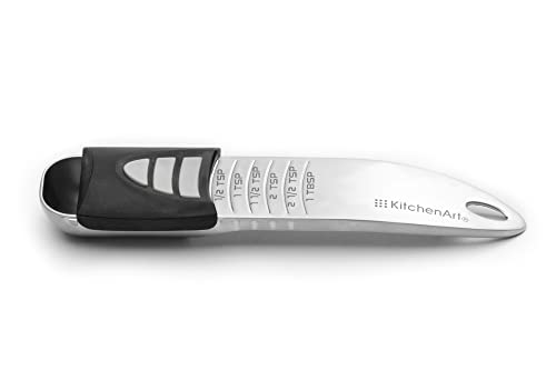 KitchenArt Stainless Steel Pro Adjust-A-Tablespoon, Adjustable Tablespoon Scoop, Measures 1/2 TSP to 1 TBL - size: Tablespoon