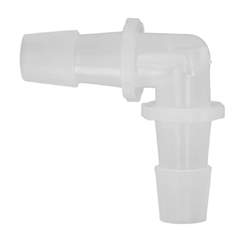 12Pcs Premium Plastic Hose Barb Fittings Elbow Connector Right Angle Barbed Splicer Adapter for Aquarium Lab Tubing Durable PP Material (11.1mm) - size: 11.1mm