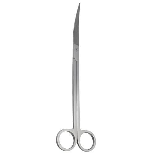 Stainless Steel Aquarium Scissors, 9.8 in, 4 Mm Thick Curved Aquatic Plant Trimming Scissor, Sanded Grip, Color Fish Tank Cleaning Tool