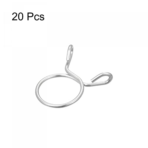 uxcell Fuel Line Hose Clips, 20pcs 19mm ID Fit 20.5-21mm OD Hose 304 Stainless Steel Water Pipe Air Tubing Spring Hose Clamps for Motorcycle Scooter - size: 19mm
