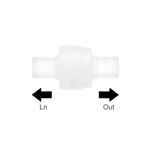uxcell 5 Pcs Non Return Check Valves, 5/8" (15mm) Dia One Way Inline Hose Connector PP Plastic Hose Barb for Gas Liquid Air Water Tank Pump