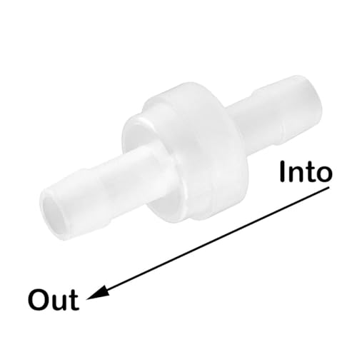 12 Packs Check Valve 5/16” (8MM) One-Way PVDF Plastic Hose Barb for Liquid Air - size: 5/16 Inch, style: 12 Pcs