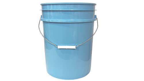 House Naturals 5 Gallon Food Grade BPA Free Made in USA Bucket Pail with Air Tight Double Gasket Screw On Lid (Pack of 2), Light Blue and Orange