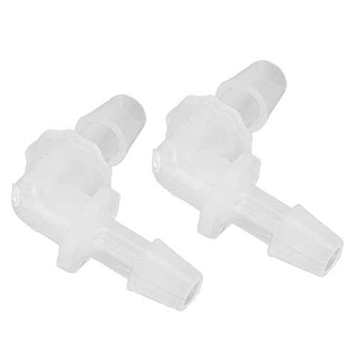 12Pcs Premium Plastic Hose Barb Fittings Elbow Connector Right Angle Barbed Splicer Adapter for Aquarium Lab Tubing Durable PP Material (5.6mm) - size: 5.6mm
