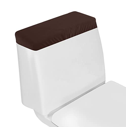 Toilet Tank Lid Cover, Bathroom Stretch Washable Spandex Toilet Tank Protector Cover with Elastic Bottom, Coffee - color: Coffee