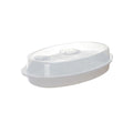 SUPVOX Microwave Oven Steamer Plate with Lid, White Fish Steaming Holder for Quick Heat Transfer and Water Retention, Food Steamer Suitable for Kitchen Cooking and Microwave Use