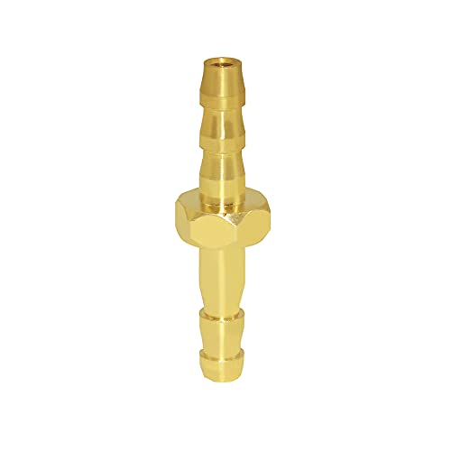 Joywayus Brass 1/8" Hose Barb Hex Union Brass Hose Fitting Water/Fuel/Air (Pack of 10) - size: 1/8 Inch, style: 10PCS