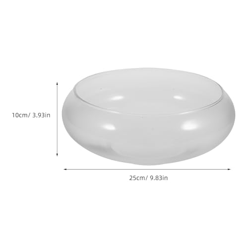 DOITOOL Clear Glass Fish Bowl 9.84 Inch Desktop Aquarium Small Fish Tank Planter for Goldfish Hydroponic Plants Home Office Wedding Decor - size: 25.00X25.00X10.00CM