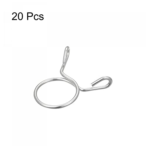 uxcell Fuel Line Hose Clips, 20pcs 17mm ID Fit 18.5-19mm OD Hose 304 Stainless Steel Water Pipe Air Tubing Spring Hose Clamps for Motorcycle Scooter - size: 17mm
