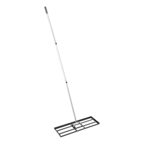 VEVOR Lawn Leveling Rake, Lawn Leveler with 83.9 in Handle, 30x10 in Ground Plate, Rust-Resistant Carbon Steel Soil Leveler, 3 Heights Adjustable, Effort Saving Lawn Leveling Tool for Yard Golf Court - size: 30"x10", style: Classic: Carbon Steel