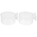 Luxshiny 2pcs Aquarium Fish Food Feeders with Red Feeding Cup and Aquatic Plant Cup Plastic Tank Wall Fish Feeding Dish for Blood Worms and Flake Food Supplies