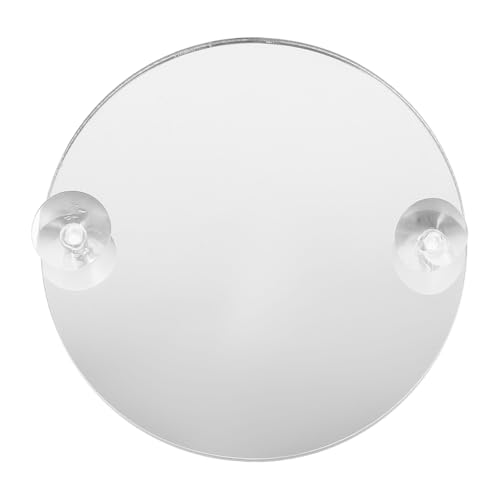 INOOMP Fish Training Acrylic Mirror, Decorative Fish Exercise Mirror Round Betta Exercise with Suction Cups for Tank Decoration -3.5Inch