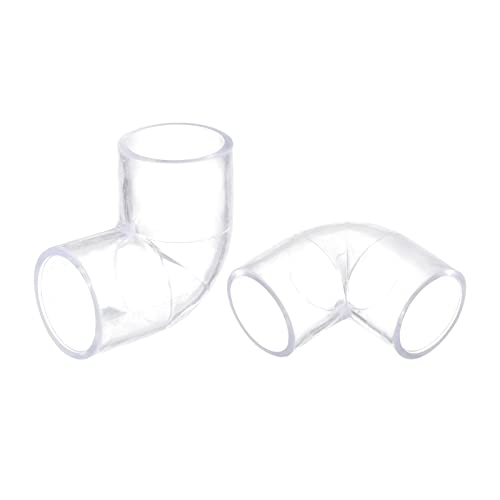 uxcell 4Pcs Clear Elbow Fitting, 25mm/0.98" 2 Way Acrylic Elbow 90 Degree L-Shaped Pipe Fitting Adapter for Connecting Water Pipes