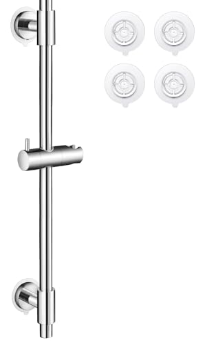 KES No Drill 30-Inch Shower Slide Bar with Adjustable Handheld Shower Head Holder, Self Adhesive, Universal Fit, SUS304 Polished Stainless Steel Drill-Free for Bathroom, F209S78DF-PS - color: Polished Finish, style: 30.7-Inch+Self-adhesive Mounted