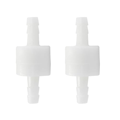 2 Pcs 1/4" One Way Inline Check Valve, Non Return Ozone Resistance PVDF Plastic One-Way Fuel Oil Water Gas Pump Air Check Valve - size: 1/4 Inch