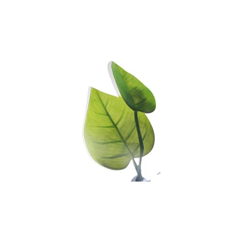 Plastic Leaf Plant for Freshwater or Fish Tanks, Betta Hammock Bed Leaf Artificial Silk Plants Aquarium Pad Artificial Fish Tank Rest Spawning Bed with Suction Cup Aquarium Fish Tank Plant Leaves