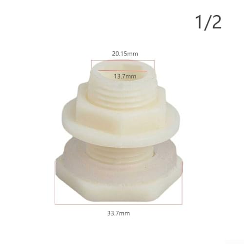 Fitting ABS Adapter for Water Tanks Rain Buckets Secure Seal Connector for Ponds and Aquarium Water Storage Applications (1/2 inch) - size: 1/2 inch