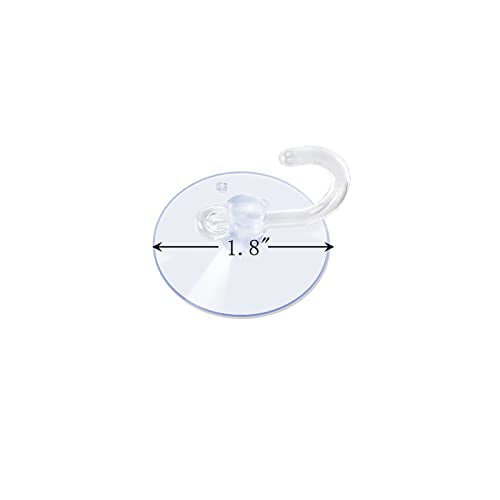 AQUANEAT 20 Packs Suction Cups 1.8 Inch Clear Sucker Pads with Hooks for Glass Home Organization Decoration - size: 1.8 inch