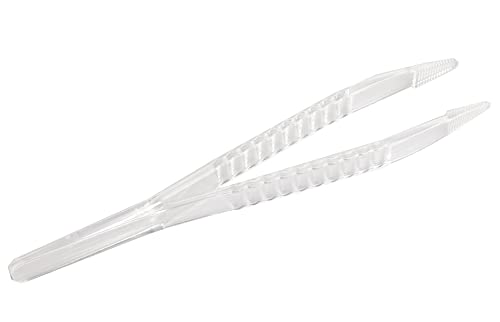 Disposable Sterile Forceps Tweezers 5inch 125mm Length Individually Wrapped Transparent White Pack of 12 - style: Transparent White (Pack of 12)