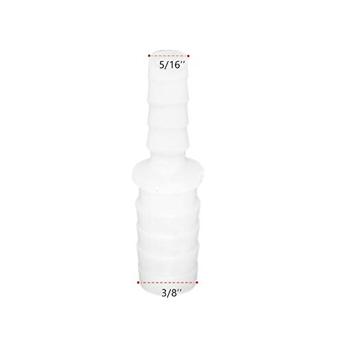 Plastic Hose Barb Reducer Pipe Fittings, 3/8" to 5/16" Hose ID Connectors Joint Splicer Mender Adapter Union Boat Water Air Aquarium O2 Fuel (Pack of 6) - size: 3/8"-5/16", style: 6