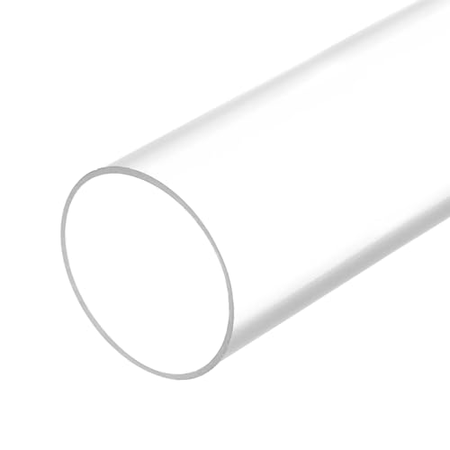 MECCANIXITY 2.6 Inch Clear PVC Rigid Pipe 66mm ID 75mm OD 14" High Impact for Water Pipe, Aquarium, Fish Tank, Greenhouse Garden, Clear - color: Clear, size: 66mm x 75mm