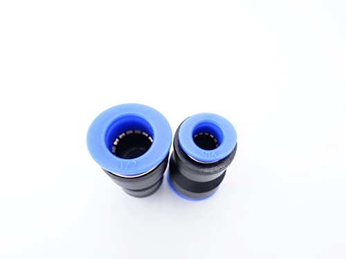 Push to Connect Fitting 1/2" Tube OD x 5/16" Tube OD Reducer, Pneumatic Air Water Straight Union Two Way Connector/Coupler (Pack of 5) - size: 1/2 inch - 5/16 inch