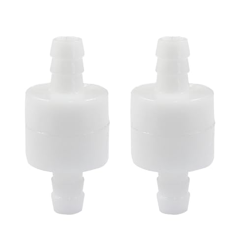 5/16" One Way Inline Check Valve 2 Pcs, Non Return Ozone Resistance PVDF Plastic One-Way Fuel Oil Water Gas Pump Air Check Valve - size: 5/16 Inch