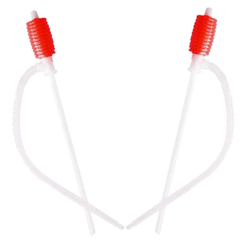 Levemolo 2 Pcs Manual Gas Siphon Hose Pump for Car Fuel Transfer Hand-operated Oil Siphon Tube with Fast Suction Multiuse Fluid Transfer Pump for Oil Change