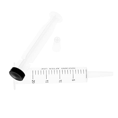 Karlling 20 ML CC syringe for liquid,Large Plastic Syringe Without Needle For Liquid Nutrient Measuring,Scientific Lab(5 Packs) - style: *20ML(5 Pack)