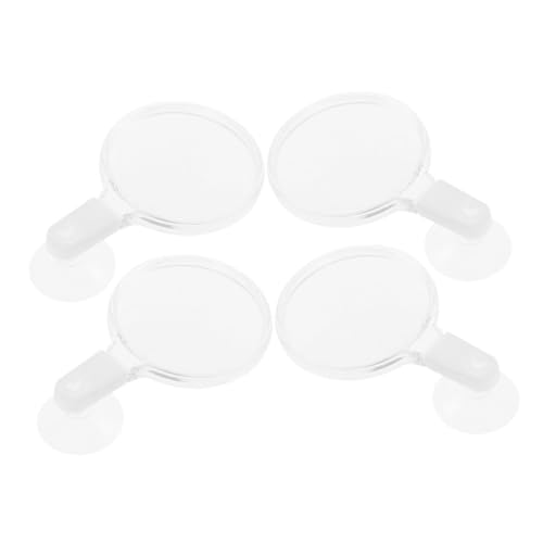 FRCOLOR 4pcs Acrylic Glass with Cup for Fish Tank User-Friendly Lens for Viewing Betta Fish -Landscapes Ants Spiders Easy Installation Excellent Magnification