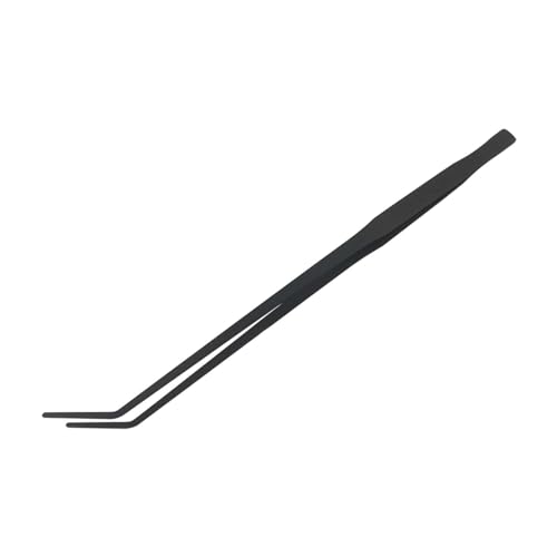 Aquarium Long Tweezers Fish Feeding Tongs Straight and Curved Tweezers for Fish Tank Aquatic Plants, 38CM Feeding Tongs for Hold, Lizards, Bearded Dragon (Black, One Size)