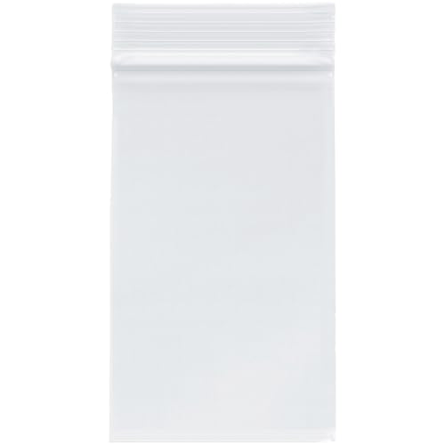 Plymor 3" x 5" (Pack of 100), 2 Mil Zipper Reclosable Plastic Bags - size: 3" x 5" (100 Count)