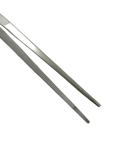 Jumbo Tweezers - 24 Inches Long Thumb Dressing Forceps with Serrated Tips, Straight, Aquascaping, Reptile Feeding, Crafts, Tissue Handling Forceps