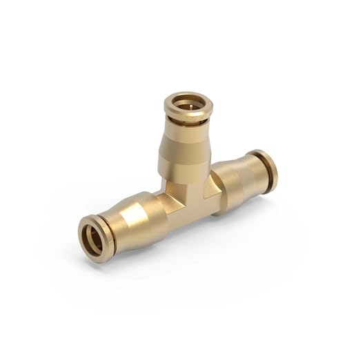 RETRUE 21838 Air Line Fittings Union Tee 1/4" T-Fitting Pneumatic Air Suspension Fittings, Brass