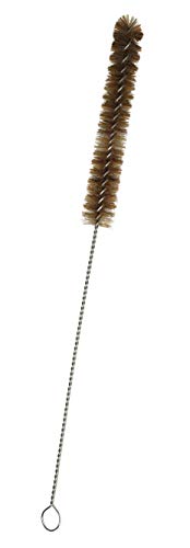EISCO Bristle Cleaning Brush with Fan-Shaped End, 9.25" - Twisted Stainless Steel Wire Handle - Ideal for 0.3" - 0.5" Tubes, Bottles, Cylinders, Flasks, Straws