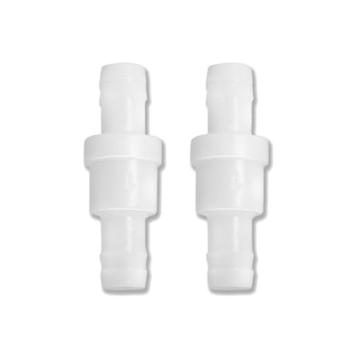 2 Pcs 1/2" One Way Inline Check Valve, Non Return Ozone Resistance PVDF Plastic One-Way Fuel Oil Water Gas Pump Air Check Valve - size: 1/2 Inch