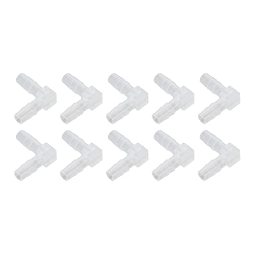 10Pcs Elbow Hose Barb Plastic Fitting 90 Degree Equal Barbed Joint L Shape - Wide Range of Use (6mm) - size: 6mm
