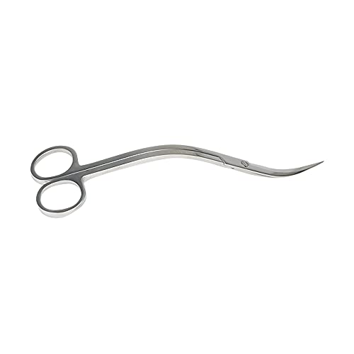 BROPC Stainless Steel Mirror Wave Scissors - 9.8" Aquarium Scissors for Saltwater and Freshwater Plant Trimming and Maintenance